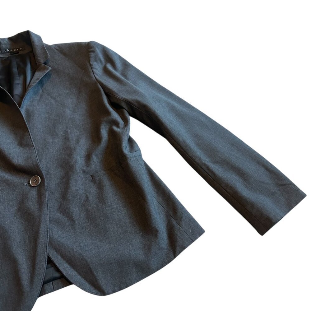 Theory Grey Button-Down Blazer Jacket Single Clas… - image 5